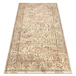 Teppich SOHO 477.04.LA110 Wolle OSTA - Blumen, Rahmen natur Beige / Terrakotta