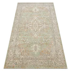 Teppich SOHO 477.01.LA402 Wollmischung OSTA - Ornament, Rosette natürlich Grün / Beige