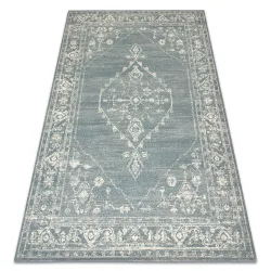 Teppich ABBY 486.10.LA500 Wollmischung OSTA - Ornament, Rahmen klassisch Blau / Beige