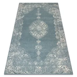Teppich ABBY 486.24.LA500 Wollmischung OSTA - Ornament, Rahmen klassisch Blau / Beige