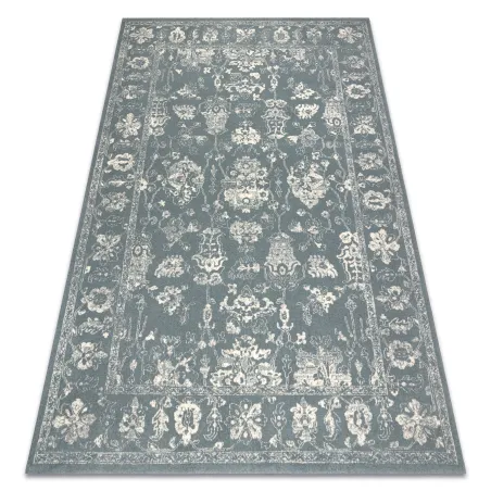 Dywan ABBY 486.25.LA500 wełniany OSTA - Ornament, ramka klasyczny niebieski / beż