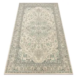 Teppich SOHO 477.01.LA119 Wollmischung OSTA - Ornament, Rosette naturbeige / grün