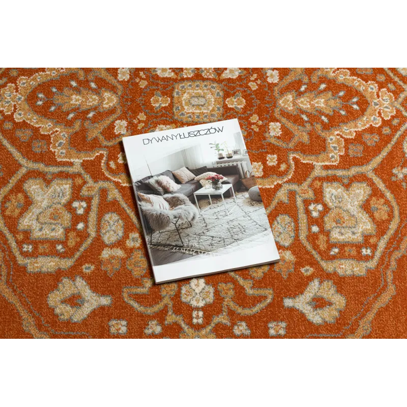 Dywan SOHO 477.01.LA301 wełniany OSTA - Ornament, ramka naturalny terakota / beż 