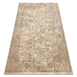 Teppich SOHO 477.04.LA113 Wollmischung OSTA - Ornament, Rahmen natur beige / braun