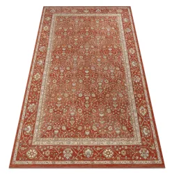 Teppich SOHO 477.27.LA300 Wollmischung OSTA - Rauten, Rahmen geometrisch natur terrakotta / beige
