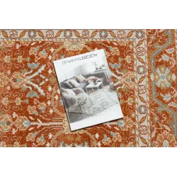 Dywan SOHO 477.08.LA300 wełniany OSTA - Ornament, ramka naturalny terakota / beż 
