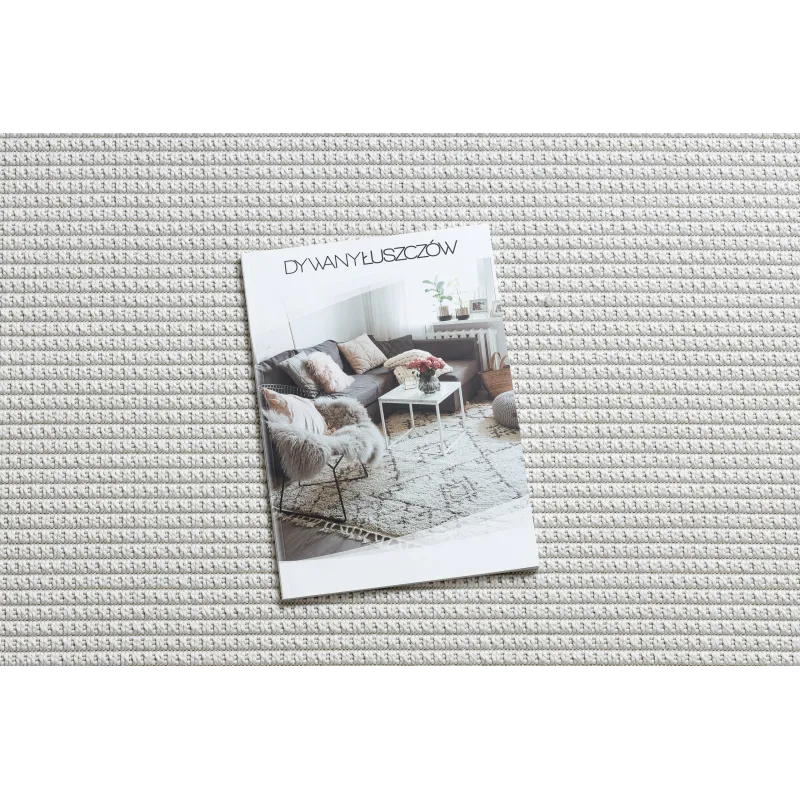 Weißer runder Sisal Teppich TIMO 5979 für den Außenbereich, stilowy