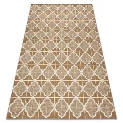 Sisal Teppich in naturbeige mit marokkanischem Kleeblatt, perfekt für Wohnräume