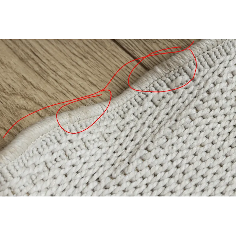 Weißer runder Teppich TIMO 5979 aus Sisal, ideal für den Garten