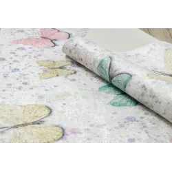 Cremefarbener Kinderteppich BAMBINO 1610 mit Schmetterlingen, perfekt für das Kinderzimmer