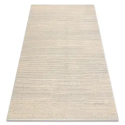 Wollteppich FLUX 461.93.AE120 OSTA - Linien, strukturiert, loftiger Stil creme / grau