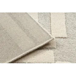 Dywan FLUX 461.95.AE110 wełniany OSTA - Geometryczny, strukturalny, loftowy krem / beż