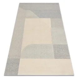 Teppich FLUX 461.12.AE120 Wolle OSTA - Geometrisch, strukturell, Loft Creme / Grau
