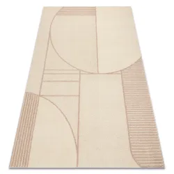 Teppich FLUX 461.14.AE200 Wollmischung OSTA - Geometrisch, strukturell, Loft beige / rosa
