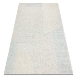 Teppich FLUX 461.14.AE120 Wollmischung OSTA - Geometrisch, strukturiert, Loft Grau / Blau