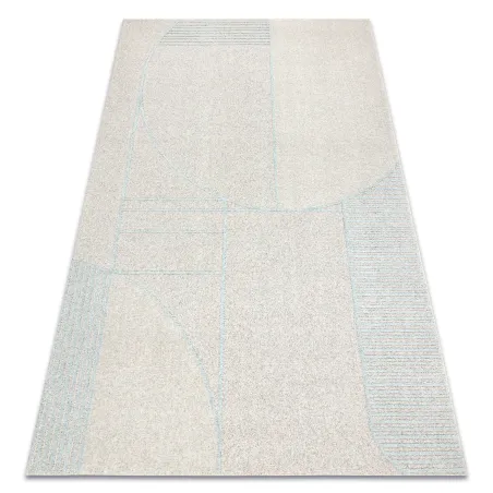 Dywan FLUX 461.14.AE120 wełniany OSTA - Geometryczny, strukturalny, loftowy szary / niebieski