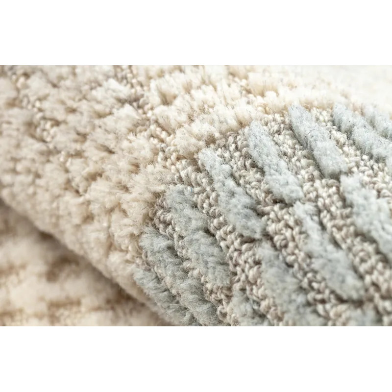 Dywan FLUX 461.9.AE500 wełniany OSTA - Geometryczny, strukturalny, loftowy niebieski / krem