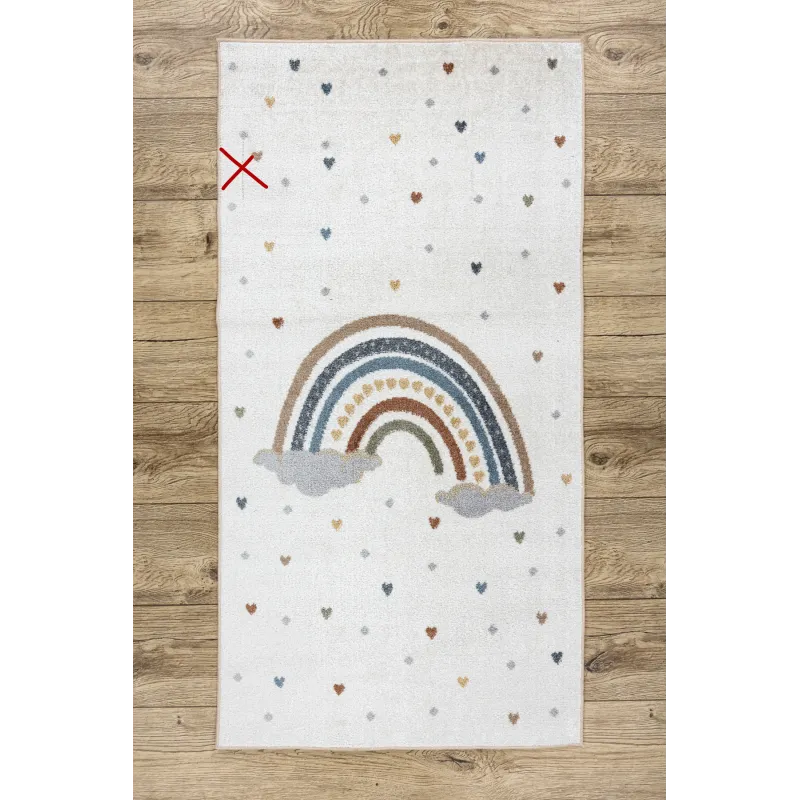 Teppich BONO 724 REGENBOGEN, HERZ - ideal für das Wohnzimmer oder das Kinderzimmer