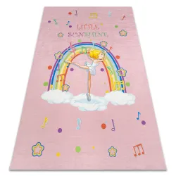 BAMBINO 41870 Waschteppich Ballerina, Regenbogen für Kinder Anti-Rutsch - rosa