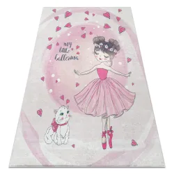 BAMBINO 2161Waschteppich Ballerina, Kätzchen für Kinder Anti-Rutsch - rosa