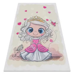 BAMBINO 43020 Waschteppich Prinzessin, Sterne für Kinder Anti-Rutsch - creme / rosa