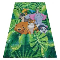 BAMBINO 2651 Waschteppich Tiere, Dschungel für Kinder Anti-Rutsch - grün / braun