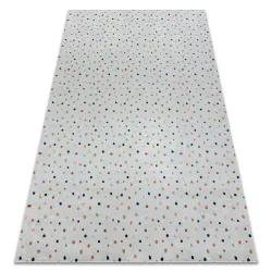 BAMBINO 47890 Waschteppich Punkte für Kinder Anti-Rutsch - weiß / braun