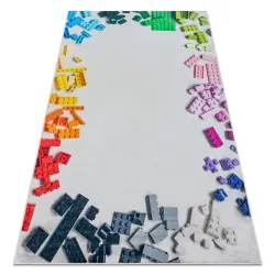 BAMBINO 38480 Waschteppich Baukasten für Kinder Anti-Rutsch - grau / gelb