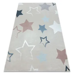 BAMBINO 48130 Waschteppich Sterne für Kinder Anti-Rutsch - beige / grau