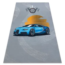 BAMBINO 41730 Waschteppich Auto, Rennen für Kinder Anti-Rutsch - grau / blau