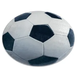 BAMBINO 38540 Kreis Waschteppich - Fußball für Kinder Anti-Rutsch - schwarz / weiß