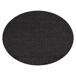 Runder Teppich TIMO 0000 aus Sisal, schwarz, für den Außenbereich geeignet