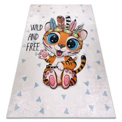 BAMBINO 1960 Waschteppich Tiger, Indianer für Kinder Anti-Rutsch - weiß - ZWEITKLASSIGES PRODUKT