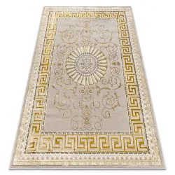 Teppich BLISS Z160AZ147 dunkelbeige / Gold - Bordüre, Griechisch exklusiv, strukturell - KLASSE 2