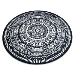 Teppich FUN Napkin Serviette rund - schwarz - 2. WAHL
