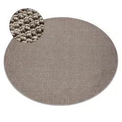 Teppich CASABLANCA LOOP rund braun Schlingenflor, weich