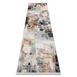 Teppich, Läufer DISTIN 0144B weiß / rosa / pudrig modern - Abstraktion, Vintage, Fransen