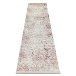 Teppich, Läufer DISTIN 0828A rosa / pudrig / weiß modern - Abstraktion, Vintage, Fransen