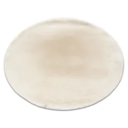 Teppich BUNNY Kreis Elfenbein KANINCHENFELLIMITAT