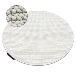 Teppich CASABLANCA LOOP Kreis weiß Schlingenflor, weich - 2. WAHL