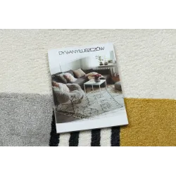 Dywan FUSION 1327 biały / ciemny szary / złoty - Geometryczny, nowoczesny, abstrakcyjny