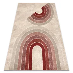 Teppich FUSION 0807 creme / bordeaux - Geometrisch, modern, abstrakt