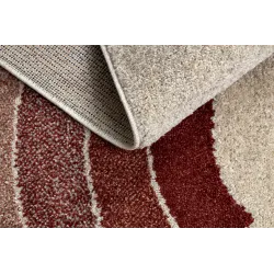 Dywan FUSION 0807 krem / bordo - Geometryczny, nowoczesny, abstrakcyjny