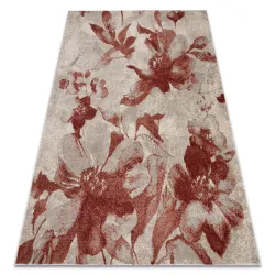 Teppich FUSION 8259 creme / bordeaux - Blüten, modern, abstrakt