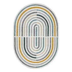 Teppich FUSION 5711 weiß / dunkelgrün Form - Geometrisch, modern, abstrakt, unregelmäßig