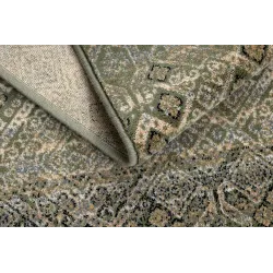 Dywan wełniany NAIN Ornament, kwiaty 1044/51058 zielony / beż