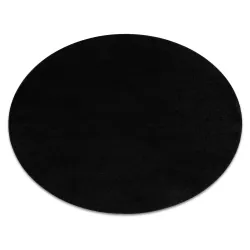Teppich ETON PLUS rund schwarz einfarbig, uni, glatt