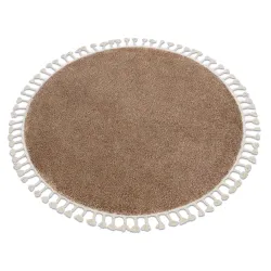 Teppich BERBER 9000 Kreis beige Fransen Berberteppich marokkanisch Shaggy