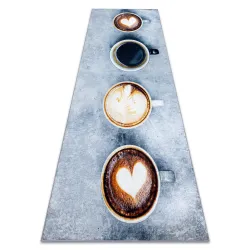 Waschbarer Teppich ANDRE 33300 Kaffee, für die Küche, rutschfest - grau / braun