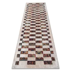 Waschbarer Teppich ANDRE 43780 Geometrisch rutschfest - beige / terrakotta